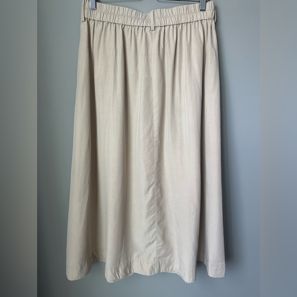 NWT Soft Tencel Linen blend Midi Skirt size M Chicos Pleated A line - Picture 9 of 13